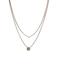 Fossil Kette mit Anhänger CLASSICS, JF02953791, mit Glasstein - mit Perlmutt goldfarben|grau