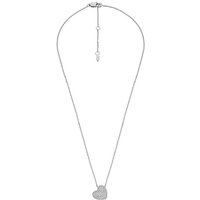 Fossil Collier Fossil Damen-Kette Edelstahl Glasstein silberfarben
