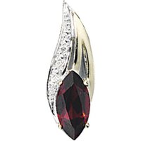 JOBO Kettenanhänger Anhänger mit Granat und 2 Diamanten, 585 Gold gelb|goldfarben