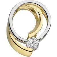 JOBO Kettenanhänger Anhänger mit Zirkonia, 333 Gold bicolor gelb|goldfarben