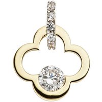 JOBO Kettenanhänger Anhänger mit Zirkonia, 333 Gold gelb|goldfarben