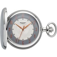 Regent Taschenuhr P729-19477729, (Set, 2-tlg., mit dazu passender Kette), Quarzuhr, Herrenuhr, Acrylglas silberfarben