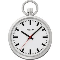 Regent Taschenuhr P776, (Set, 2-tlg., mit dazu passender Kette), Quarzuhr, Herrenuhr, Mineralglas, analog silberfarben