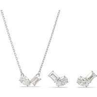 Swarovski Kette mit Anhänger Swarovski-Schmuckset Halskette und Ohrstecker MESMERA CRY/RHS 5665829 weiß