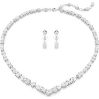 Swarovski Kette mit Anhänger Swarovski Halskette & Ohrstecker Mesmera Set 5674306 rhodiniert silberfarben