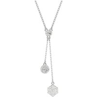Swarovski Y-Kette Schmuck Geschenk Dextera Y-Anhänger Kugel und Würfel, 5693207, mit Swarovski® Kristall silberfarben