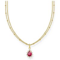 THOMAS SABO Silberkette Thomas Sabo Damen-Kette 925er Silber Zirkonia rot