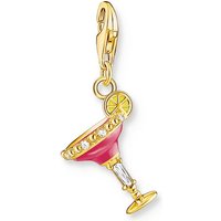 THOMAS SABO Kettenanhänger Thomas Sabo Damen-Charm 925er Silber Zirkonia goldfarben