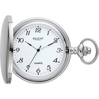 Regent Taschenuhr P735-19517749, (Set, 2-tlg., mit dazu passender Kette), Quarzuhr, Herrenuhr, Acrylglas silberfarben