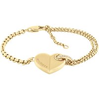 Tommy Hilfiger Armkette BOLD HEARTS, Herz, 2780928, 2780929, mit Glasstein gelb|goldfarben