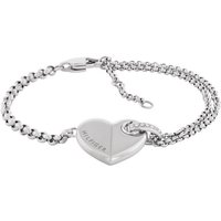 Tommy Hilfiger Armkette BOLD HEARTS, Herz, 2780928, 2780929, mit Glasstein silberfarben