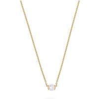 Esprit Silberkette ESPRIT Damen-Kette 925er Silber Süßwasserperle gelb|goldfarben