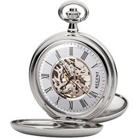 Regent Taschenuhr P700, (Set, 2-tlg., mit Kette), Herrenuhr, Handaufzug, Acrylglas silberfarben