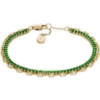 Fossil Armband Schmuck Geschenk Metall Armkette Heritage, JA7272710, JA7273040, mit Glasstein gelb|goldfarben|grün