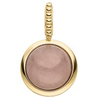 JOBO Kettenanhänger, 375 Gold mit Chalcedon rosa rund gelb|goldfarben
