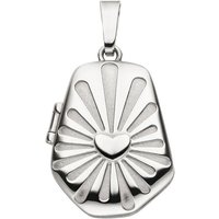 JOBO Medallionanhänger Medaillon Herz, 925 Silber für 1 Foto silberfarben