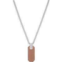 JOOP! Kette mit Anhänger JOOP! Halskette 2038039 mit Gravur Anhänger Edelstahl (1-tlg) braun|silberfarben