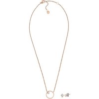 SKAGEN Ohrring und Ketten Set Schmuck X BUP GLITZ HEART HERZ, SKJB1014SET, KARIANA, SKJB1018SET (Set, 3-tlg), mit Zirkonia (synth) oder Glasstein goldfarben