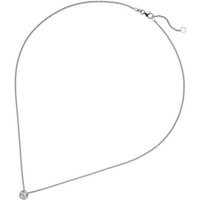 JOBO Kette mit Anhänger Solitär Diamant Brillant 0,25 ct., 585 Weißgold 45 cm silberfarben