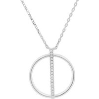 Impala Kette mit Anhänger Kette Pica 925 Silber rhodiniert, Elegante Kette mit funkelnden Zirkonia, verpackt in einer Schmuckbox silberfarben