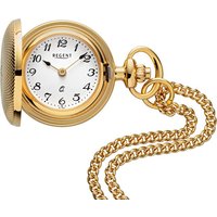 Regent Kettenuhr P760-32777749, (Set, 2-tlg., mit Kette), Quarzuhr, Damenuhr, Kette, Acrylglas goldfarben