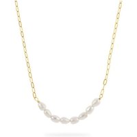 CHRIST Silberkette CHRIST Damen-Kette 925er Silber, Perle Kunstperle goldfarben|gelb