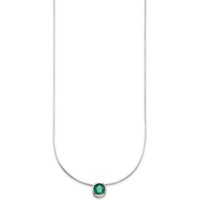 Bruno Banani Kette mit Anhänger Schmuck Geschenk Silber 925 Halsschmuck Halskette Schlangenkette Stein, mit Zirkonia (synth), Korund (synth) oder Spinell (synth) grün|silberfarben