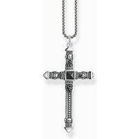 THOMAS SABO Kette mit Anhänger Kreuz mit Onyx und schwarzen Zirkonia