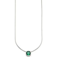 Bruno Banani Kette mit Anhänger Schmuck Geschenk Silber 925 Halsschmuck Halskette Schlangenkette Stein, mit Zirkonia (synth), Korund (synth) oder Spinell (synth) grün|silberfarben