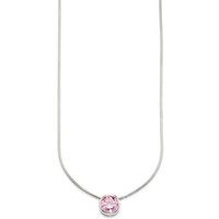 Bruno Banani Kette mit Anhänger Schmuck Geschenk Silber 925 Halsschmuck Halskette Schlangenkette Stein, mit Zirkonia (synth), Korund (synth) oder Spinell (synth) rosa|silberfarben