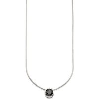 Bruno Banani Kette mit Anhänger Schmuck Geschenk Silber 925 Halsschmuck Halskette Schlangenkette Stein, mit Zirkonia (synth), Korund (synth) oder Spinell (synth) silberfarben|schwarz