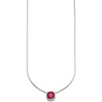 Bruno Banani Kette mit Anhänger Schmuck Geschenk Silber 925 Halsschmuck Halskette Schlangenkette Stein, mit Zirkonia (synth), Korund (synth) oder Spinell (synth) rot|silberfarben