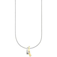 Bruno Banani Kette mit Anhänger Schmuck Geschenk Silber 925 Halsschmuck Halskette Ankerkette, mit Zirkonia (synth) goldfarben|gelb|silberfarben