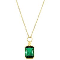 s.Oliver Kette mit Anhänger 2036879, mit Zirkonia (synth) goldfarben|grün|gelb