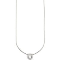 Bruno Banani Kette mit Anhänger Schmuck Geschenk Silber 925 Halsschmuck Halskette Schlangenkette Stein, mit Zirkonia (synth), Korund (synth) oder Spinell (synth) silberfarben|weiß
