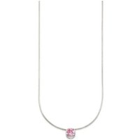 Bruno Banani Kette mit Anhänger Schmuck Geschenk Silber 925 Halsschmuck Halskette Schlangenkette Stein, mit Zirkonia (synth), Korund (synth) oder Spinell (synth) rosa|silberfarben