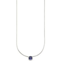 Bruno Banani Kette mit Anhänger Schmuck Geschenk Silber 925 Halsschmuck Halskette Schlangenkette Stein, mit Zirkonia (synth), Korund (synth) oder Spinell (synth) blau|silberfarben