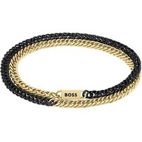 BOSS Armband Schmuck Edelstahl Armschmuck Wickelarmband Panzerkette JAXE gelb|goldfarben|schwarz