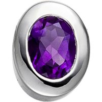 JOBO Kettenanhänger Anhänger oval, 925 Silber mit Amethyst silberfarben
