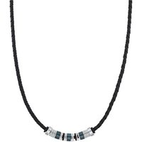 s.Oliver Kette mit Anhänger S.Oliver Halskette 2031474 Edelstahl Leder schwarz