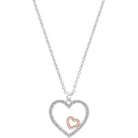 s.Oliver Silberkette für Damen, 925 Sterling Silber, Zirkonia synth. (1-tlg., Kette mit Anhänger)