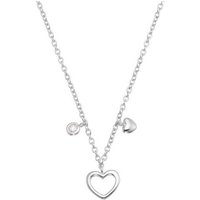 s.Oliver Kette mit Anhänger für Mädchen, 925 Sterling Silber, Zirkonia synth., Herz (1-tlg., Kette mit Anhänger) silberfarben
