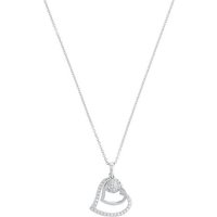 s.Oliver Silberkette für Damen, 925 Sterling Silber, Zirkonia synth., Herz (2-tlg., Kette mit Anhänger) silberfarben
