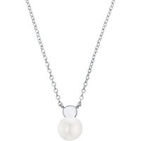 s.Oliver Silberkette für Damen, 925 Sterling Silber, Süßwasserzuchtperle (1-tlg., Kette mit Anhänger) silberfarben