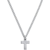 s.Oliver Edelstahlkette für Herren, Edelstahl, Kreuz (1-tlg., Kette mit Anhänger) silberfarben