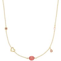 s.Oliver Silberkette für Damen, 925 Sterling Silber, Zirkonia synth., Chalzedon, Herz (1-tlg., Kette mit Anhänger)