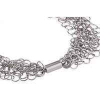 Ernstes Design Damen Halskette 7-Fach Fantasiekette Länge 50cm Silber K126
