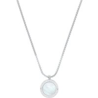 JOOP! Edelstahlkette für Damen, Edelstahl, Zirkonia synth. (1-tlg., Kette mit Anhänger) silberfarben
