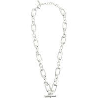 Next Kette mit Anhänger Dicke Kette mit T-Steg aus recyceltem Messing (1-tlg) silberfarben