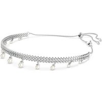 Swarovski Collier Swarovski Damen-Kette Metall Swarovski-Kristall weiß